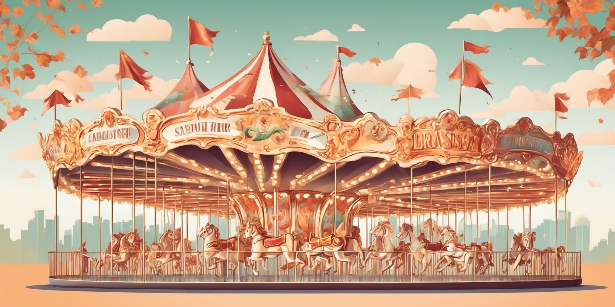 Carousel Ads in illustration style with gradients and white background