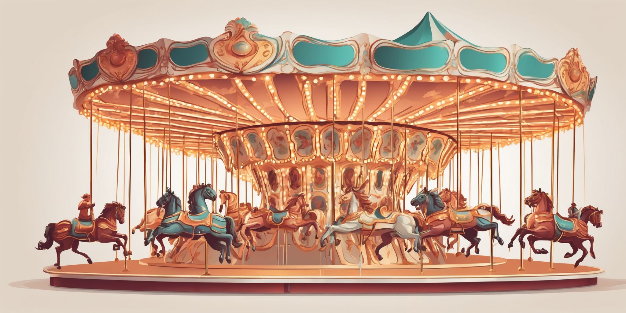 carousel in illustration style with gradients and white background
