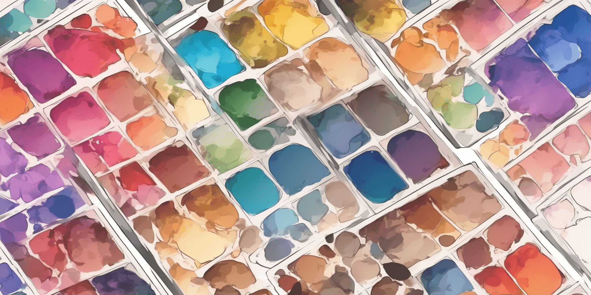 Artist's palette in illustration style with gradients and white background
