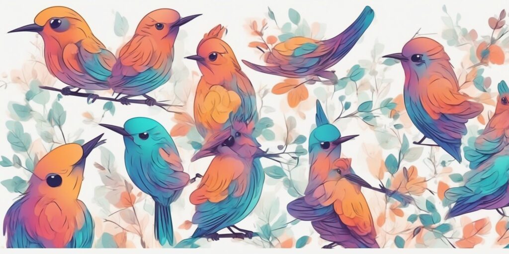 Tweet in illustration style with gradients and white background