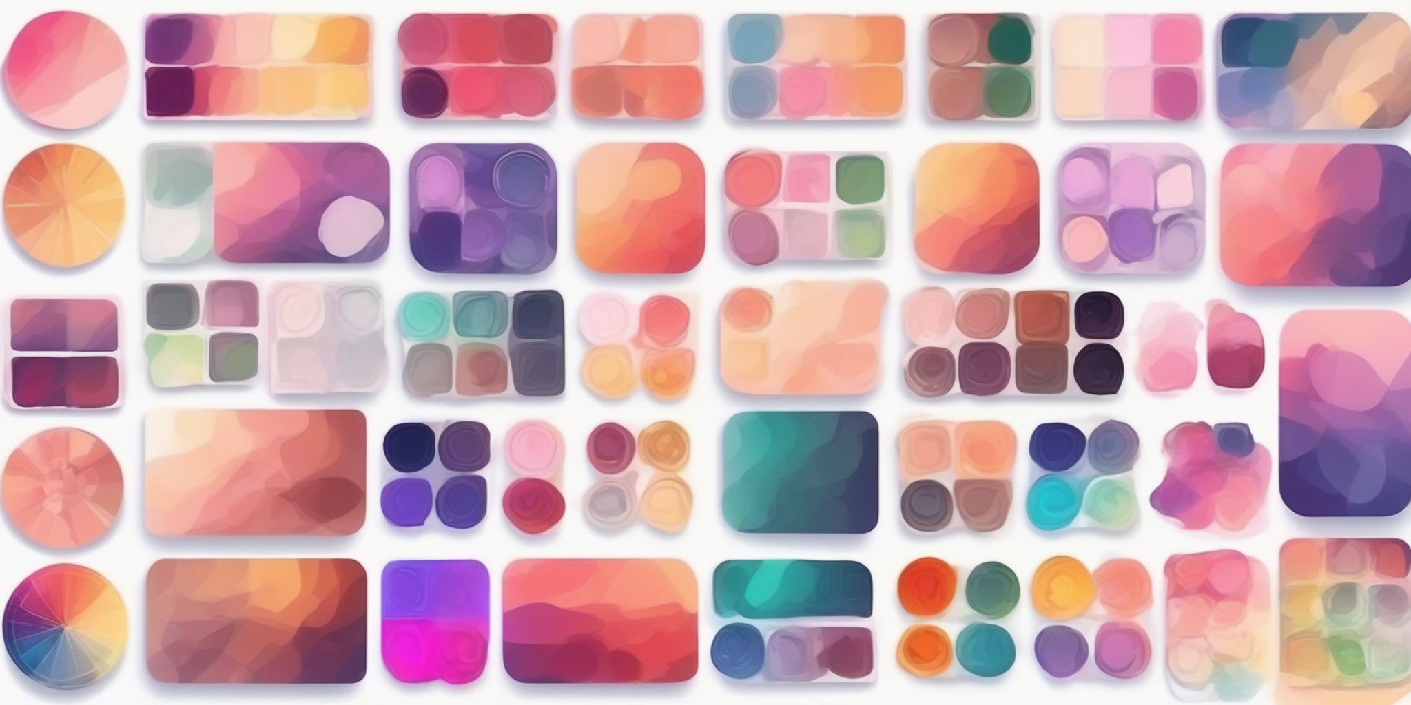 Palette in illustration style with gradients and white background