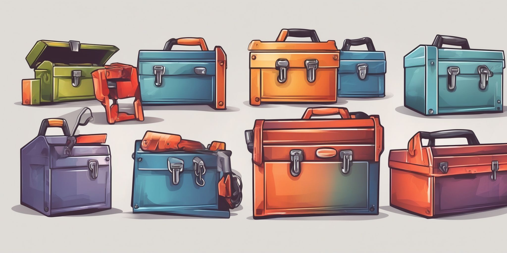 Toolbox in illustration style with gradients and white background