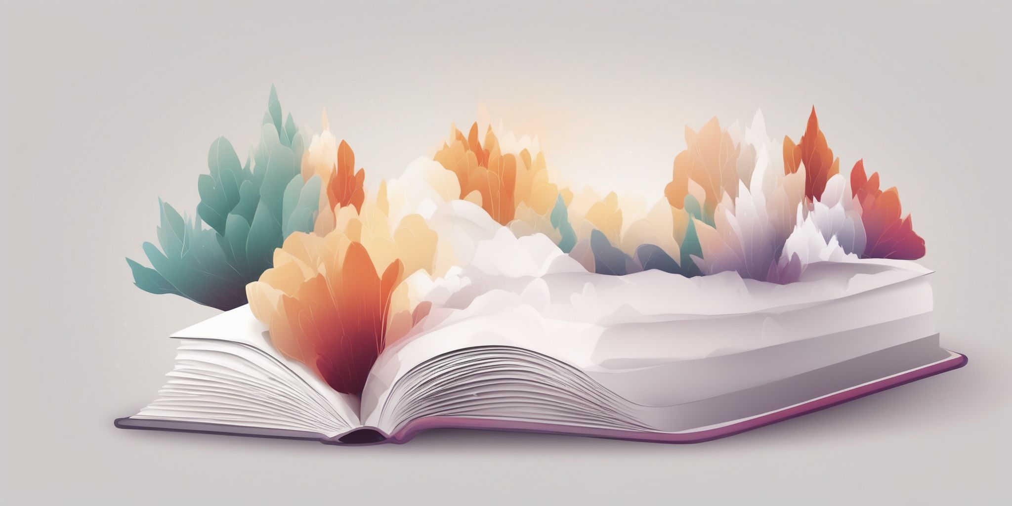 book in illustration style with gradients and white background