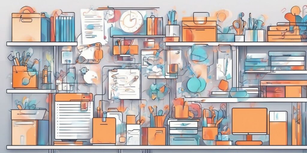 organization in illustration style with gradients and white background