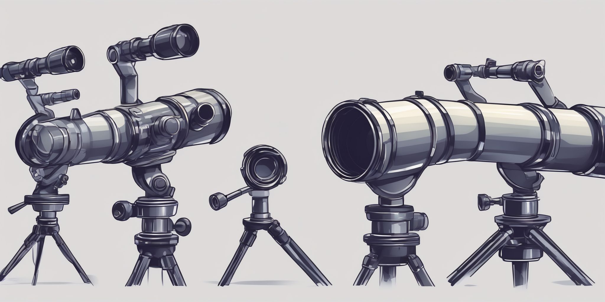 telescope in illustration style with gradients and white background