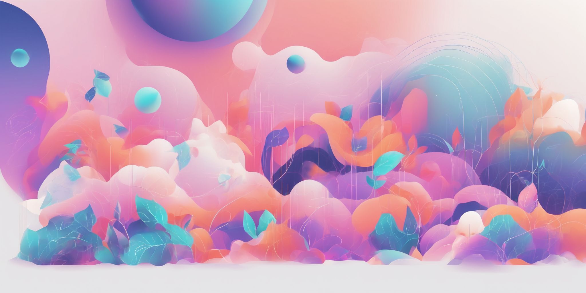 Visuals in illustration style with gradients and white background