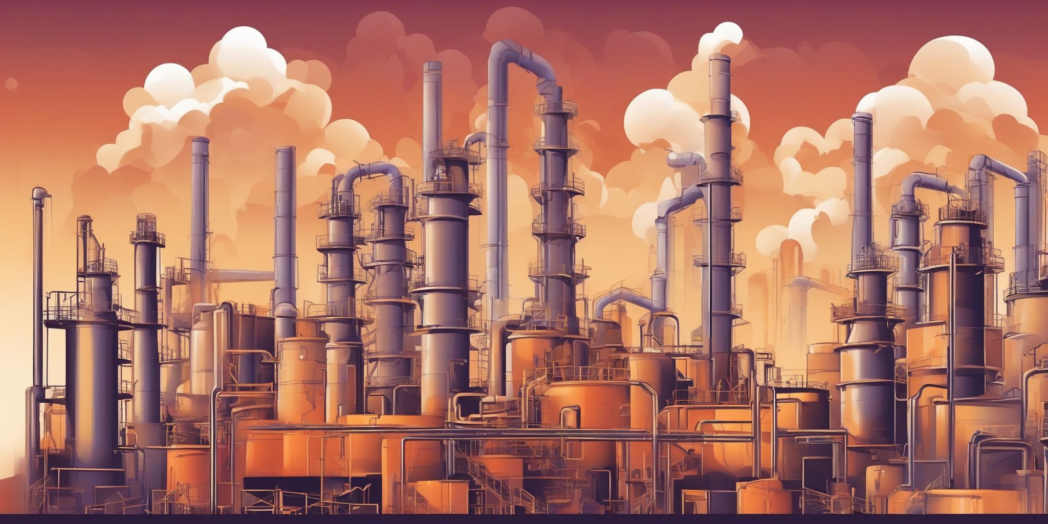 industry in illustration style with gradients and white background