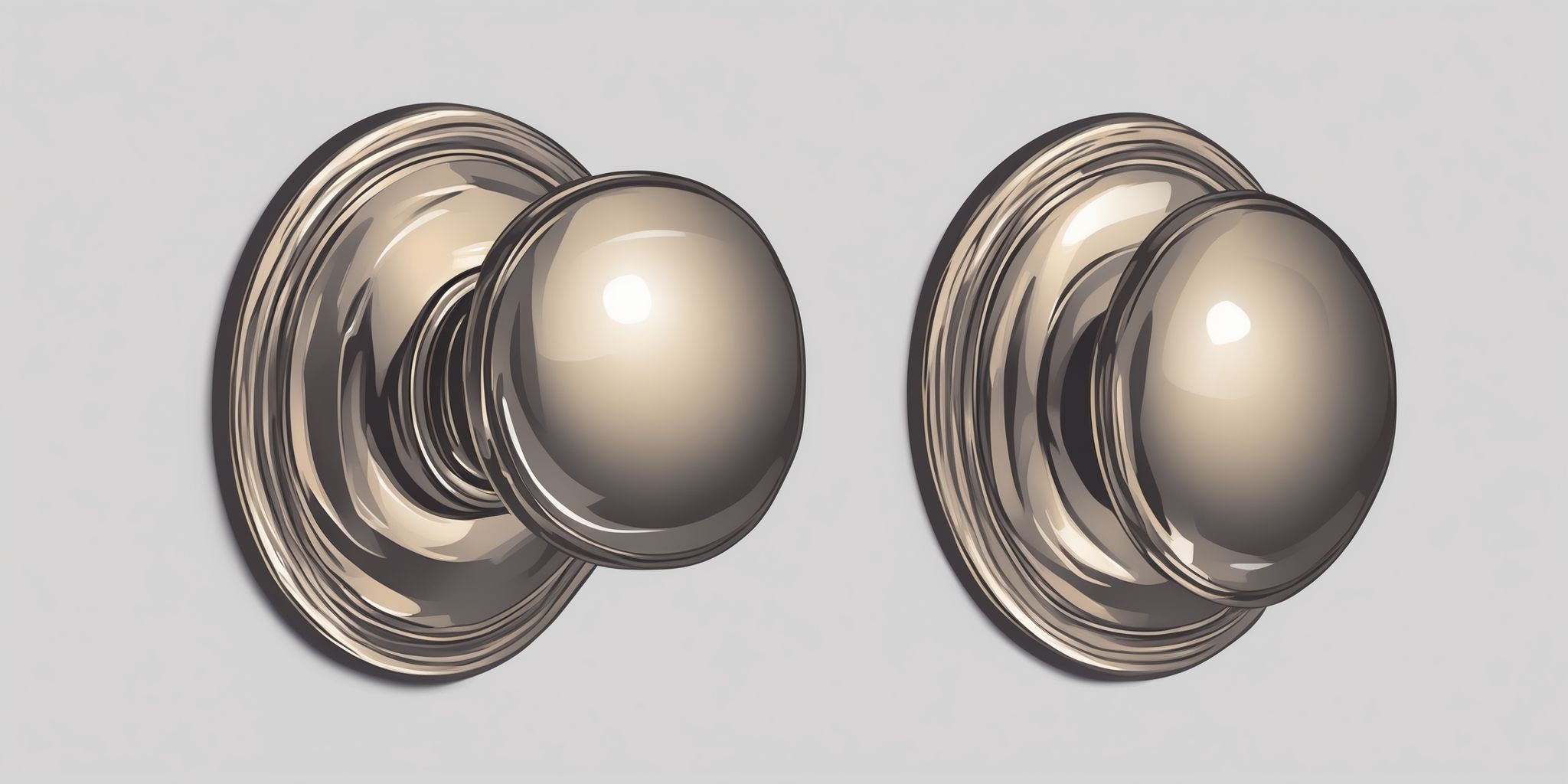 Handle: Doorknob in illustration style with gradients and white background