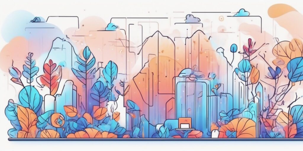 Account in illustration style with gradients and white background