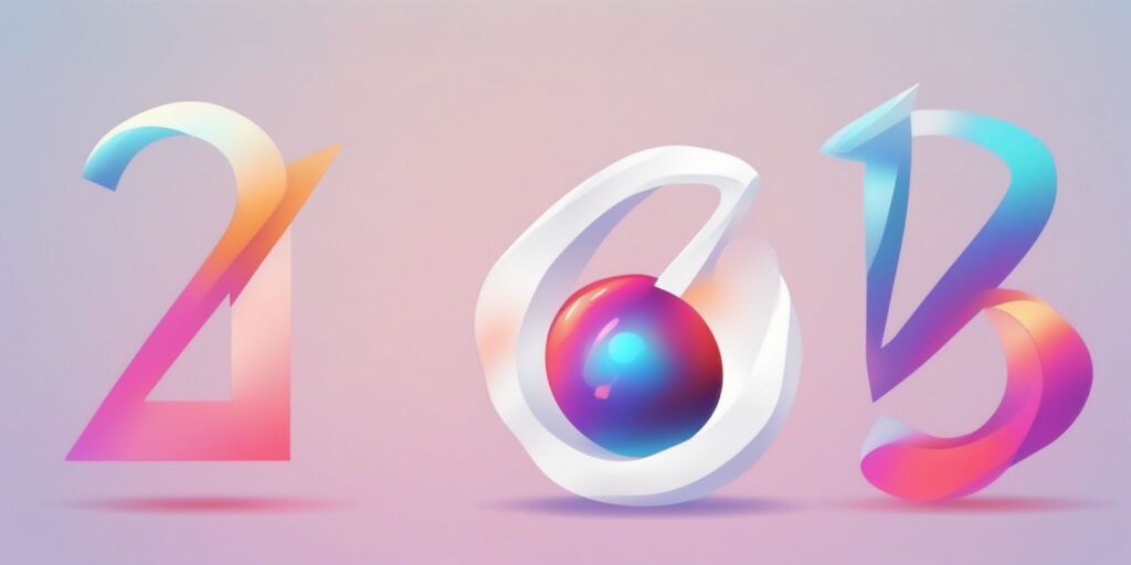 Zero in illustration style with gradients and white background