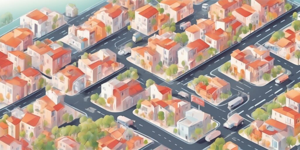 location in illustration style with gradients and white background