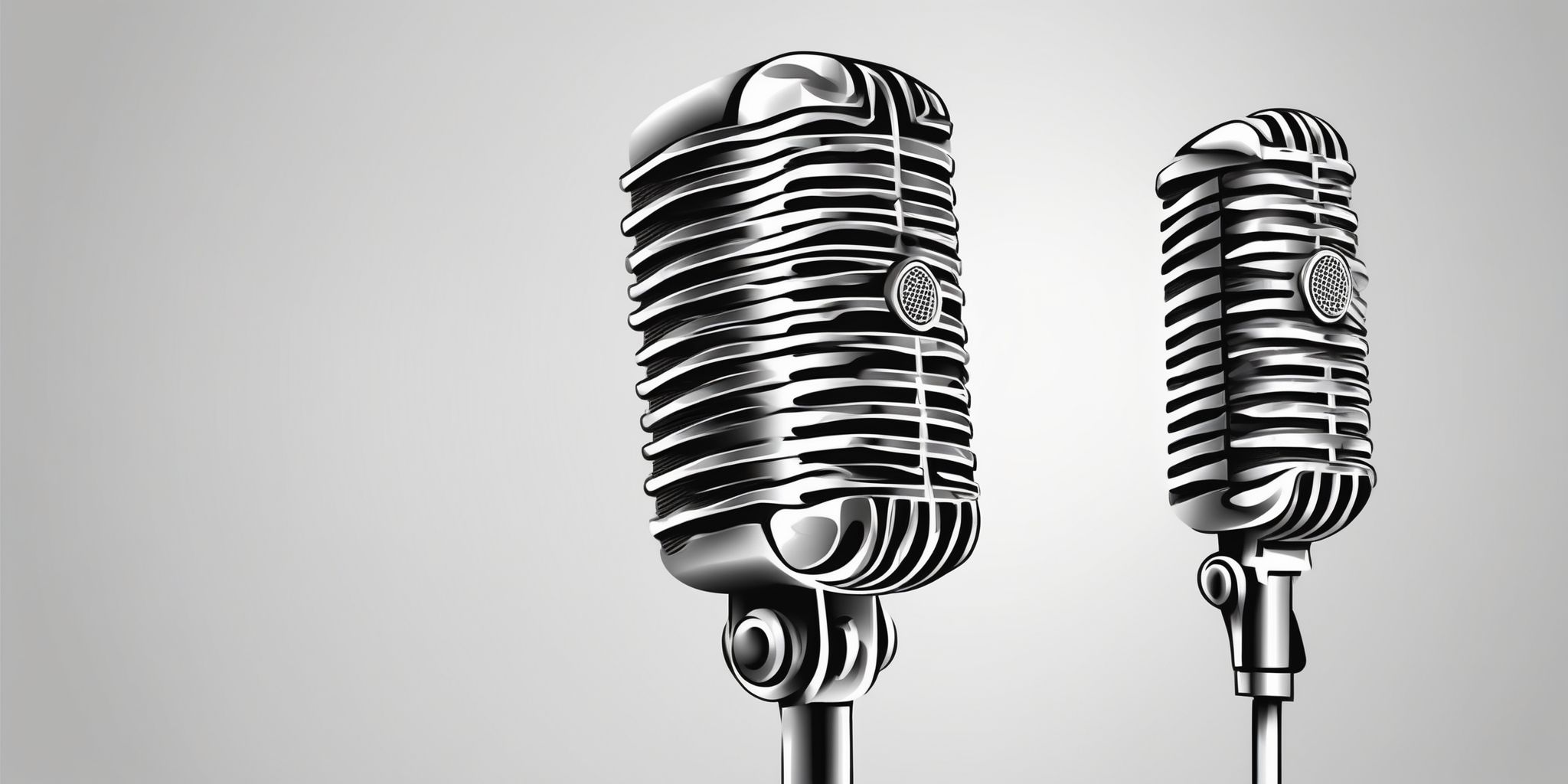 Microphone in illustration style with gradients and white background