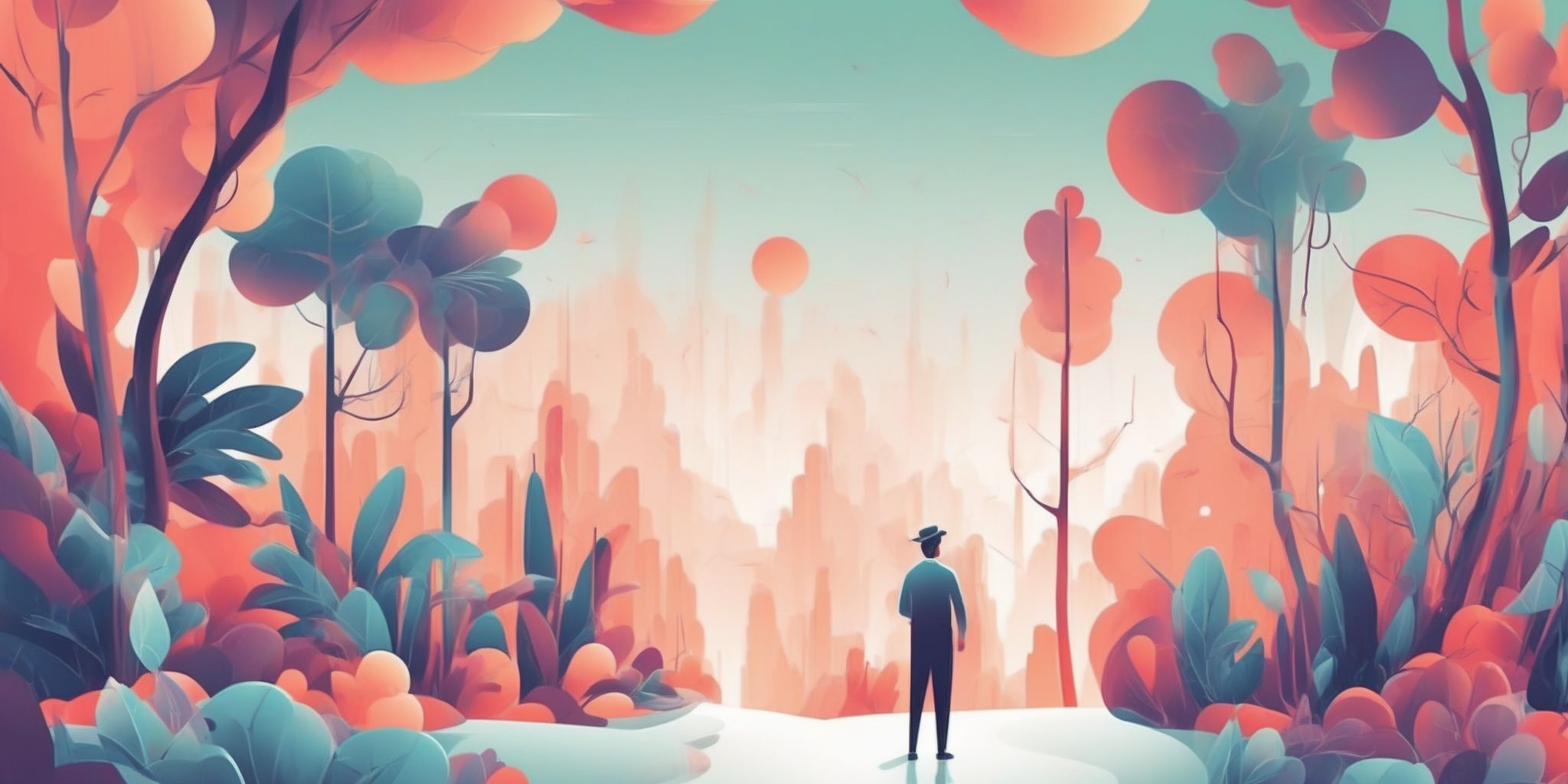 Visual storytelling in illustration style with gradients and white background