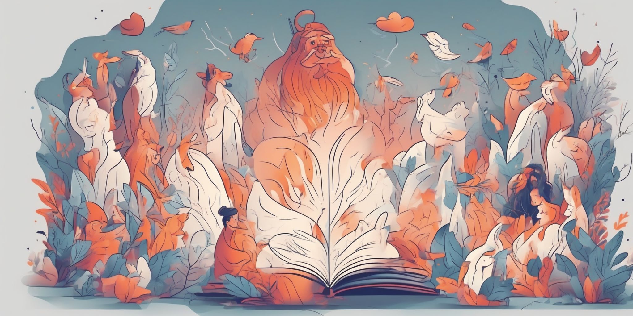 Storytelling in illustration style with gradients and white background