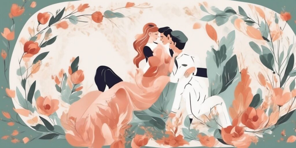 engagement in illustration style with gradients and white background