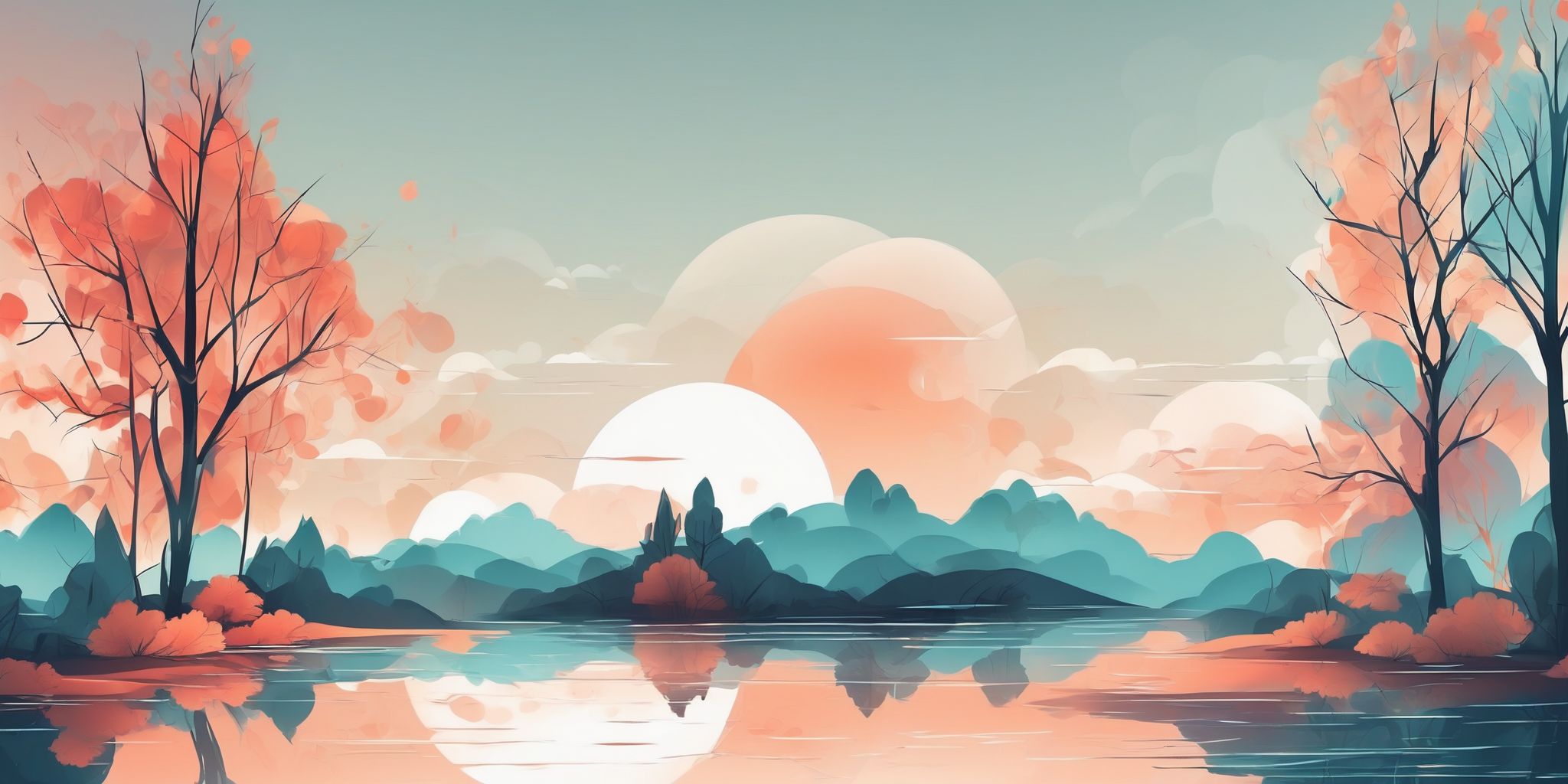 Reflection in illustration style with gradients and white background