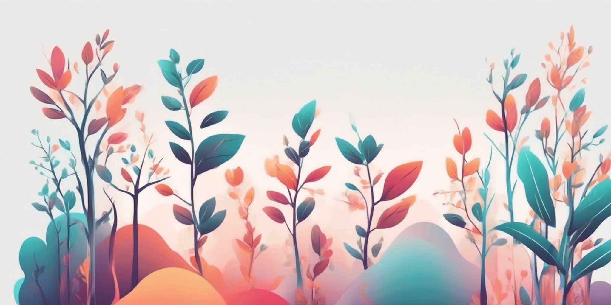 growth in illustration style with gradients and white background