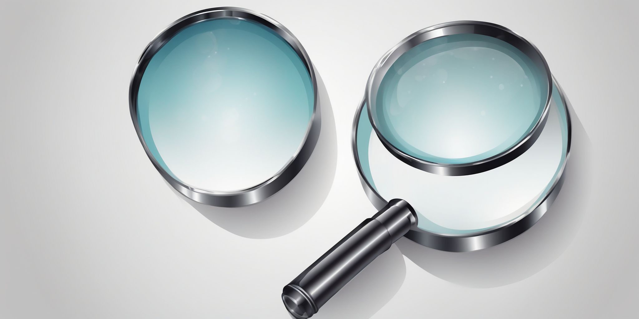 Magnifying glass in illustration style with gradients and white background