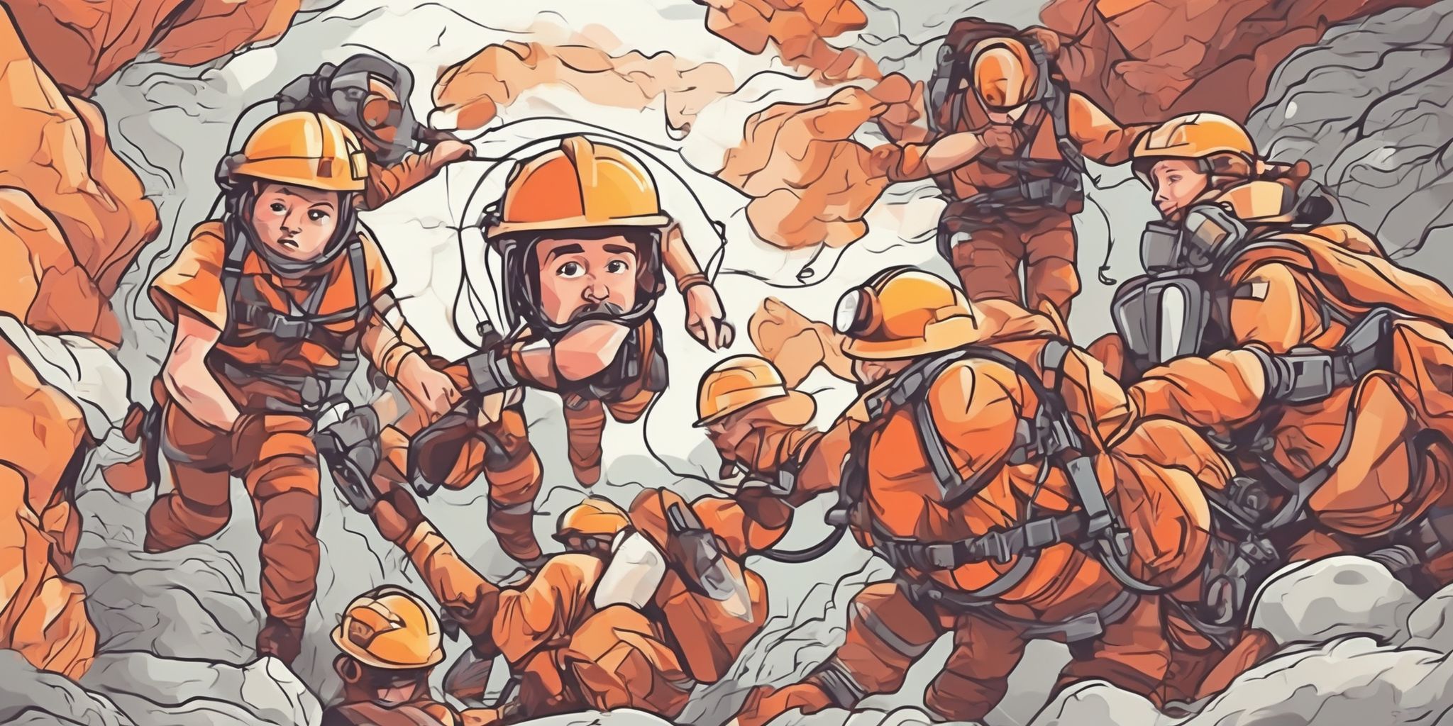 rescue in illustration style with gradients and white background