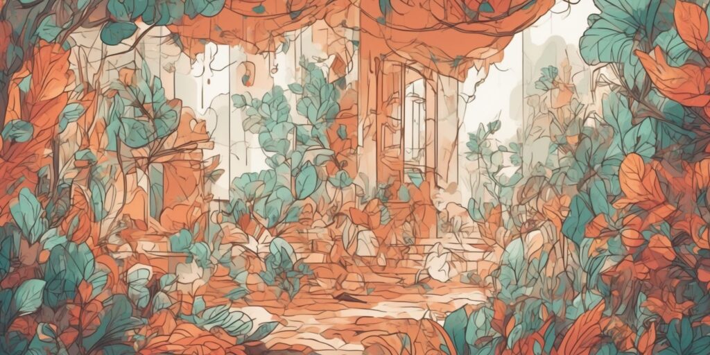 story in illustration style with gradients and white background