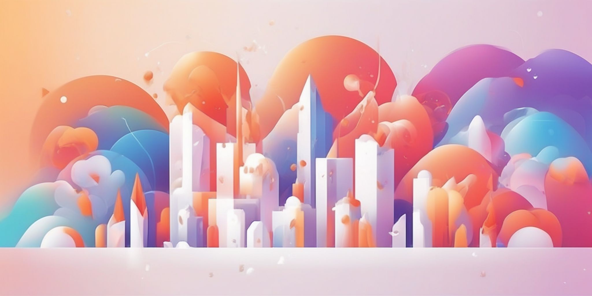 Strategic promotion in illustration style with gradients and white background