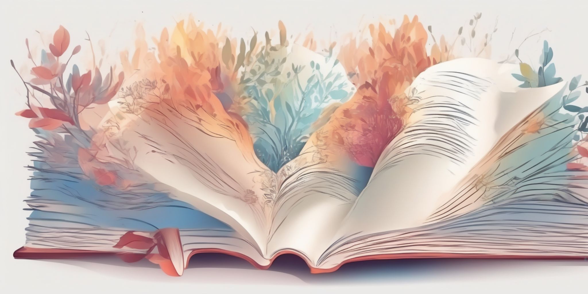 Book in illustration style with gradients and white background