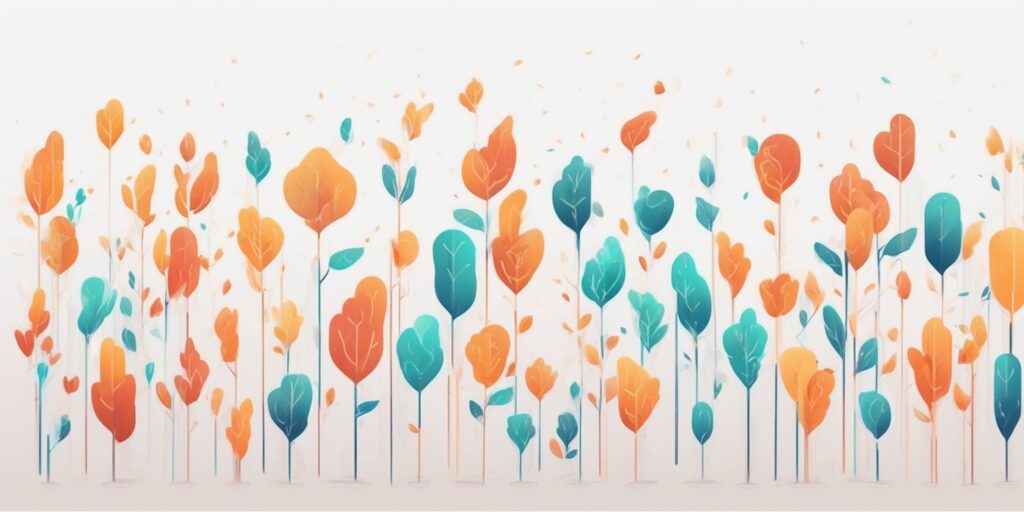 follower growth in illustration style with gradients and white background