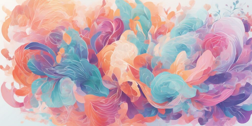Shares in illustration style with gradients and white background