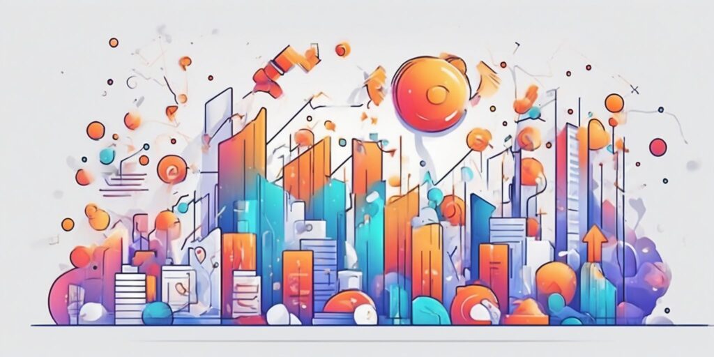 profit in illustration style with gradients and white background