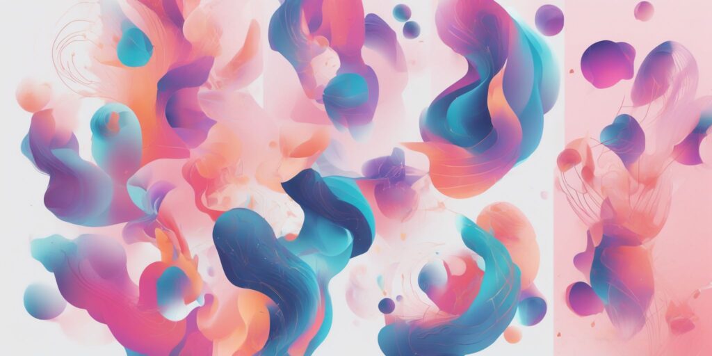 visuals in illustration style with gradients and white background