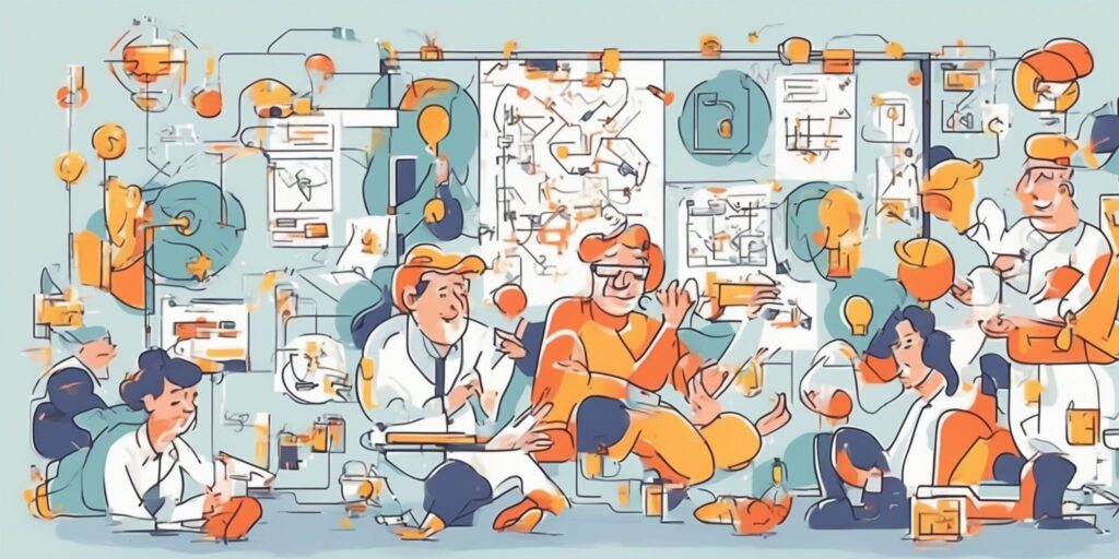 Game plan in illustration style with gradients and white background
