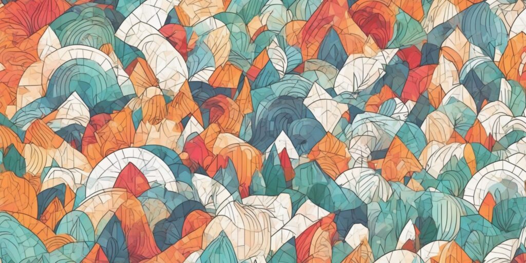 segmentation in illustration style with gradients and white background
