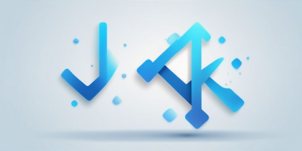 Blue checkmark in illustration style with gradients and white background