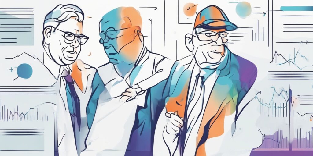 Consultant in illustration style with gradients and white background
