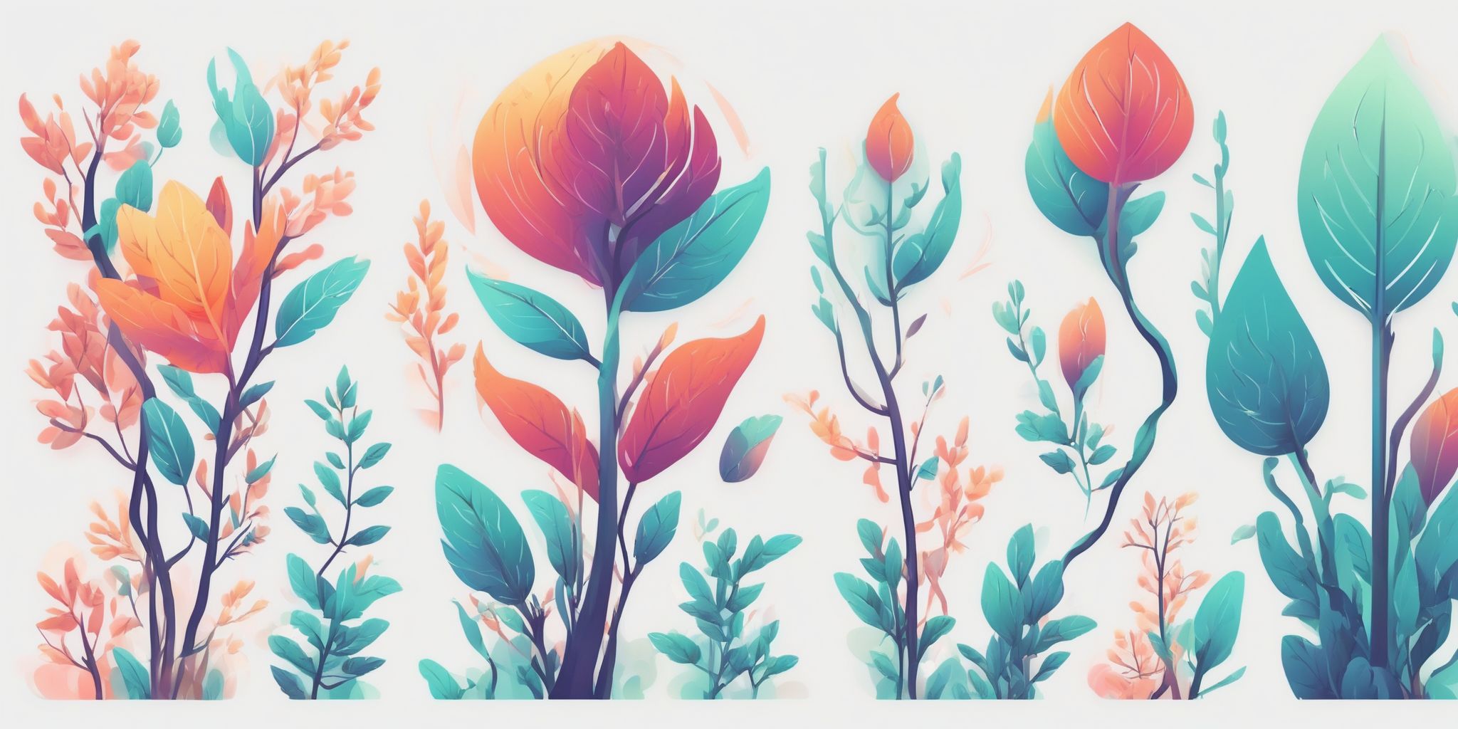 growth in illustration style with gradients and white background