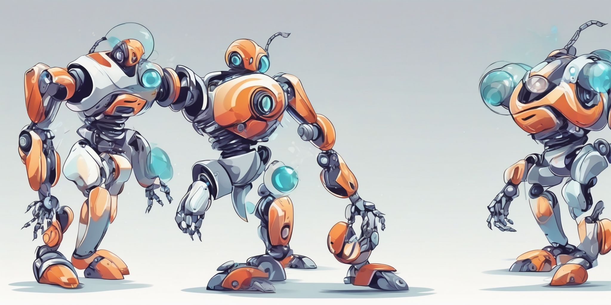 robot in illustration style with gradients and white background