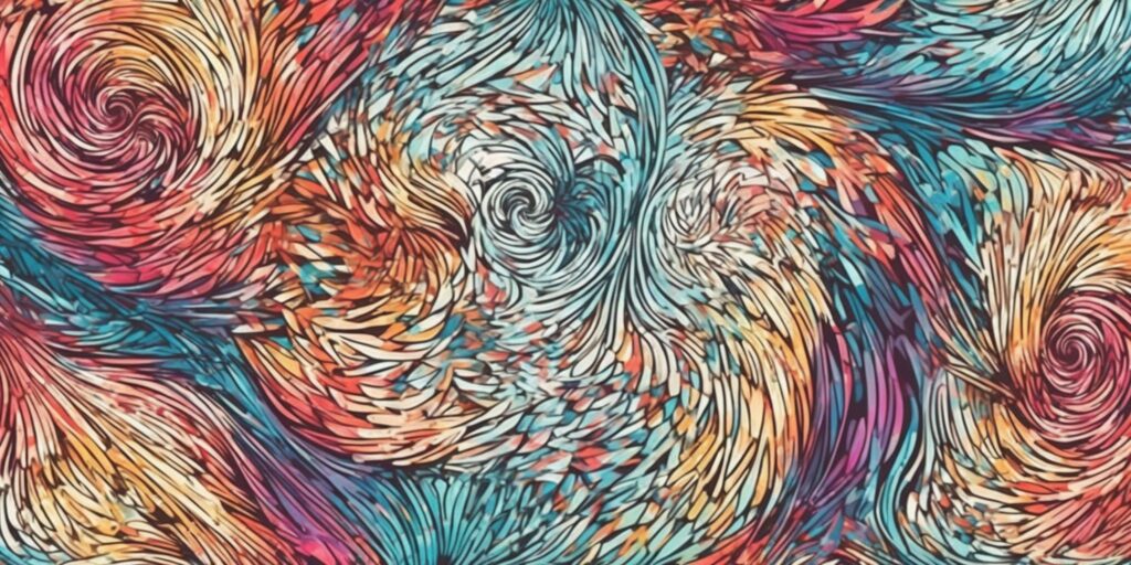 Viral spiral in illustration style with gradients and white background