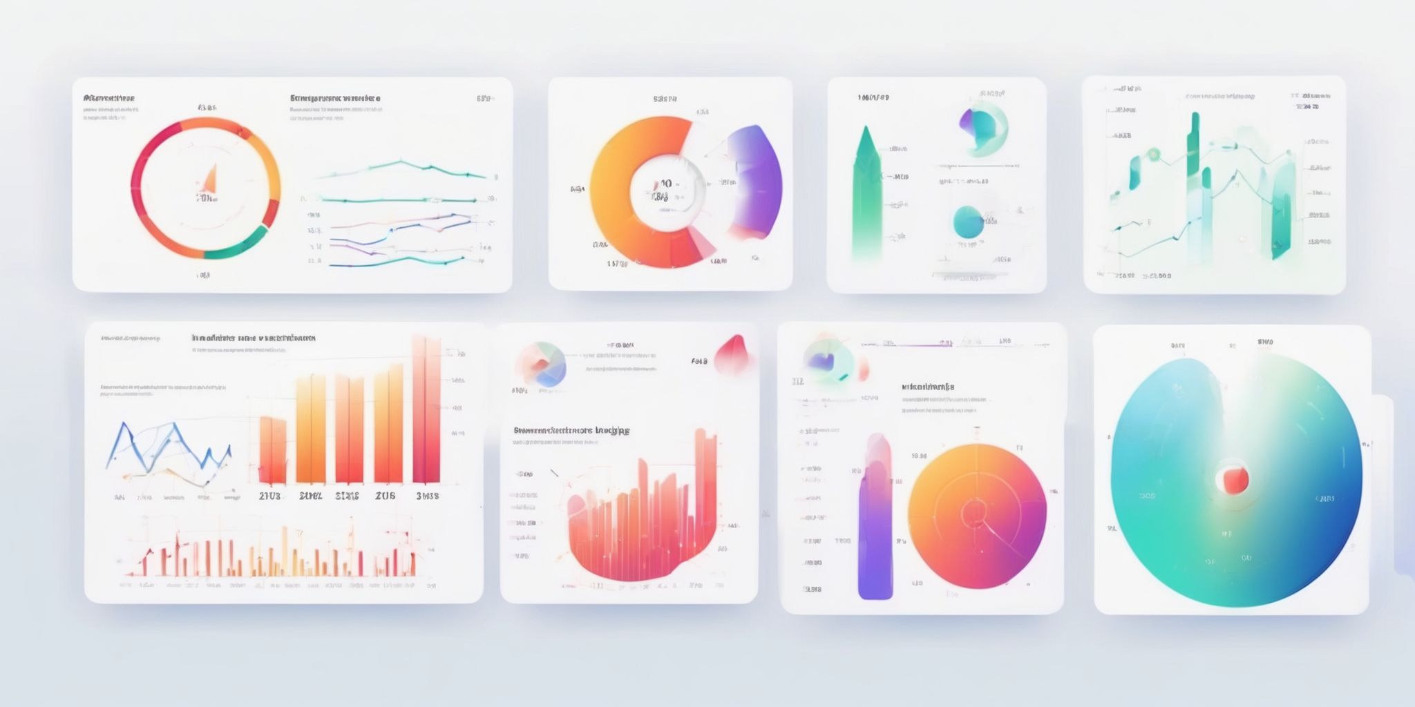 metrics in illustration style with gradients and white background