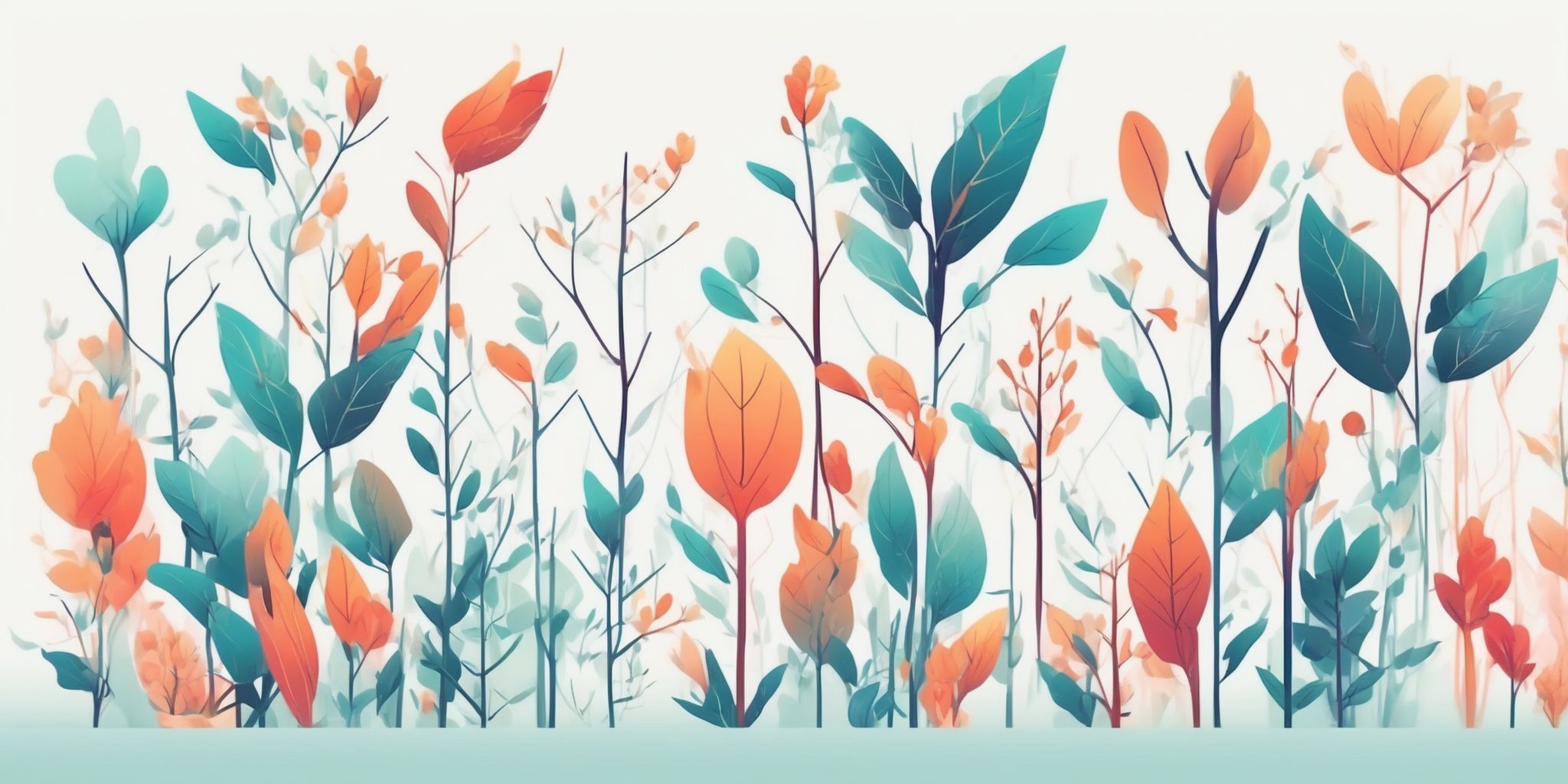 Growth in illustration style with gradients and white background