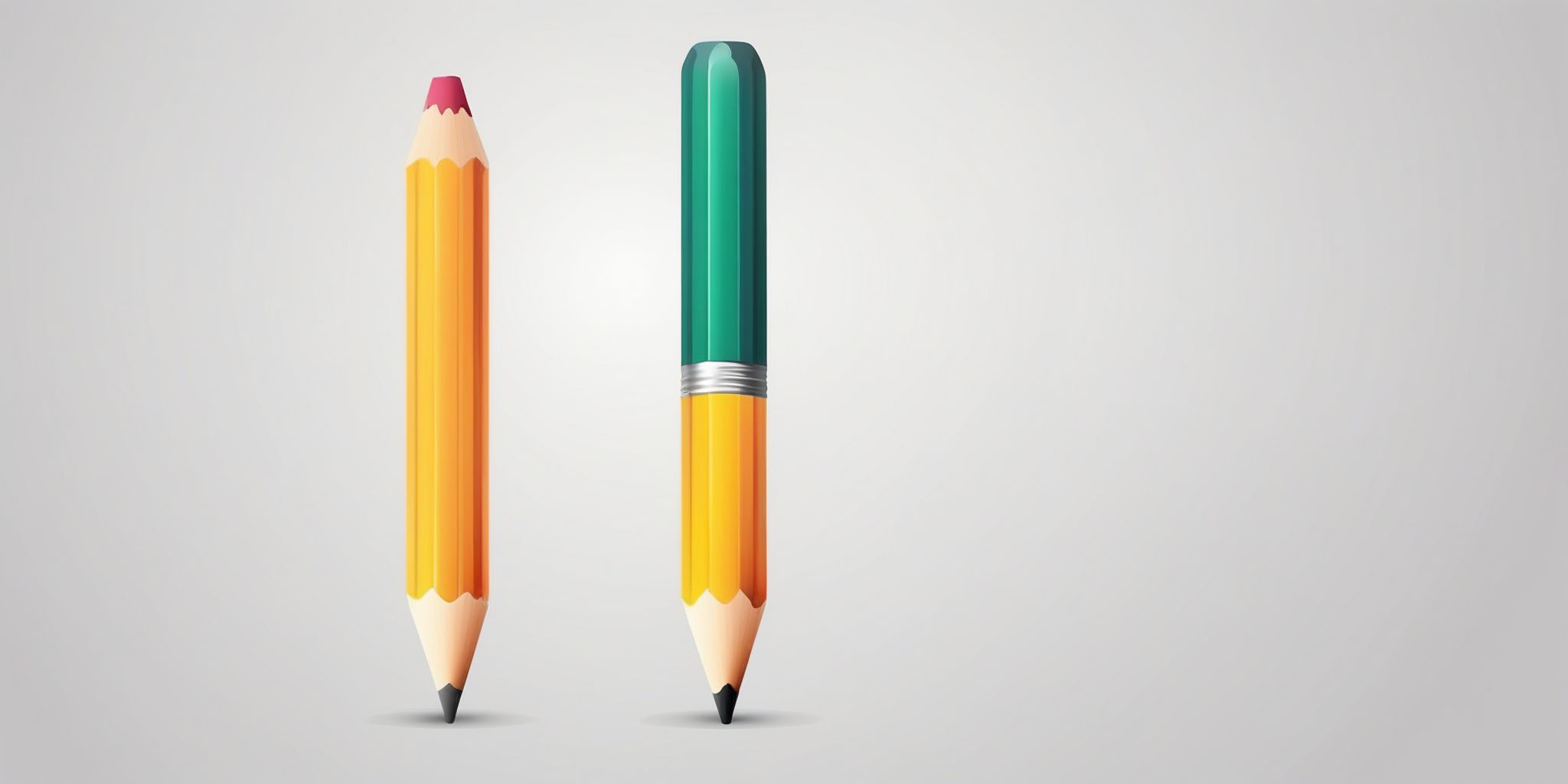 Pencil in illustration style with gradients and white background