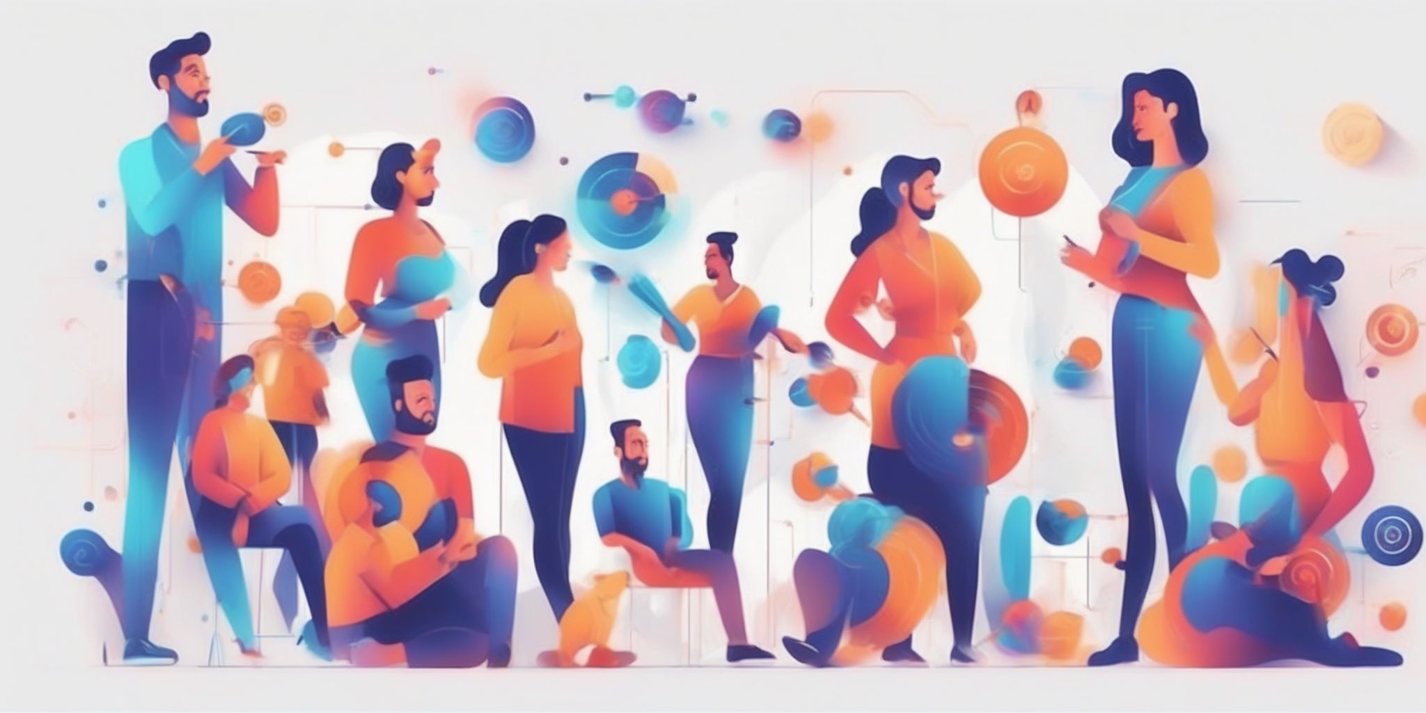 target audience in illustration style with gradients and white background