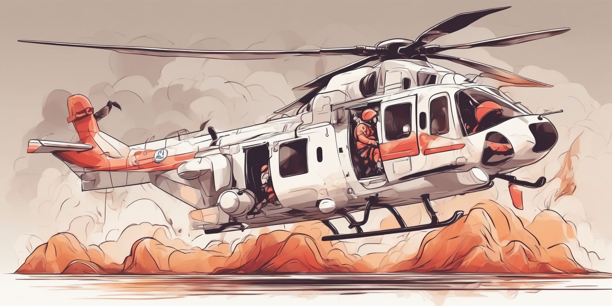 Rescue in illustration style with gradients and white background