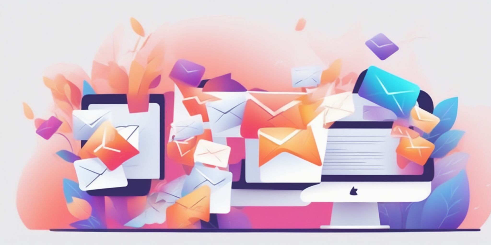 email in illustration style with gradients and white background