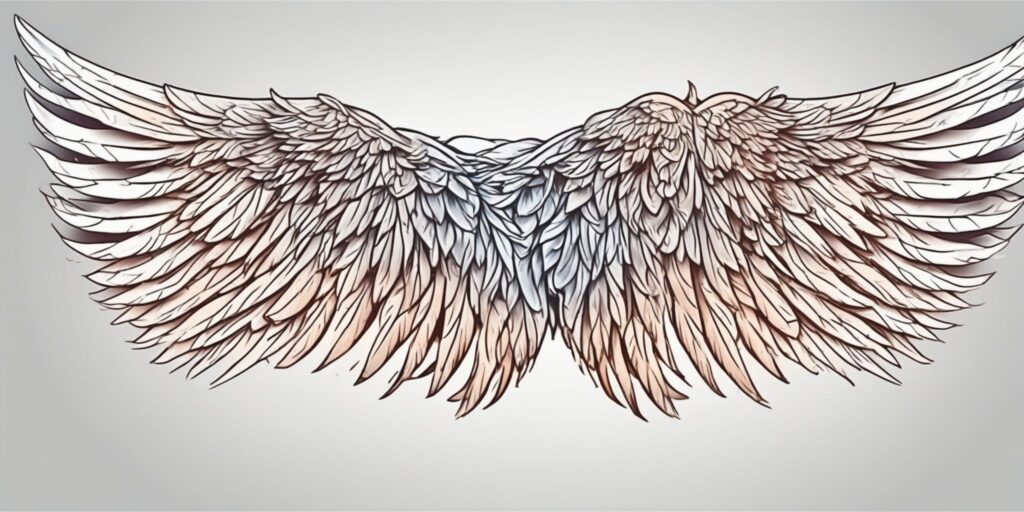 wings in illustration style with gradients and white background