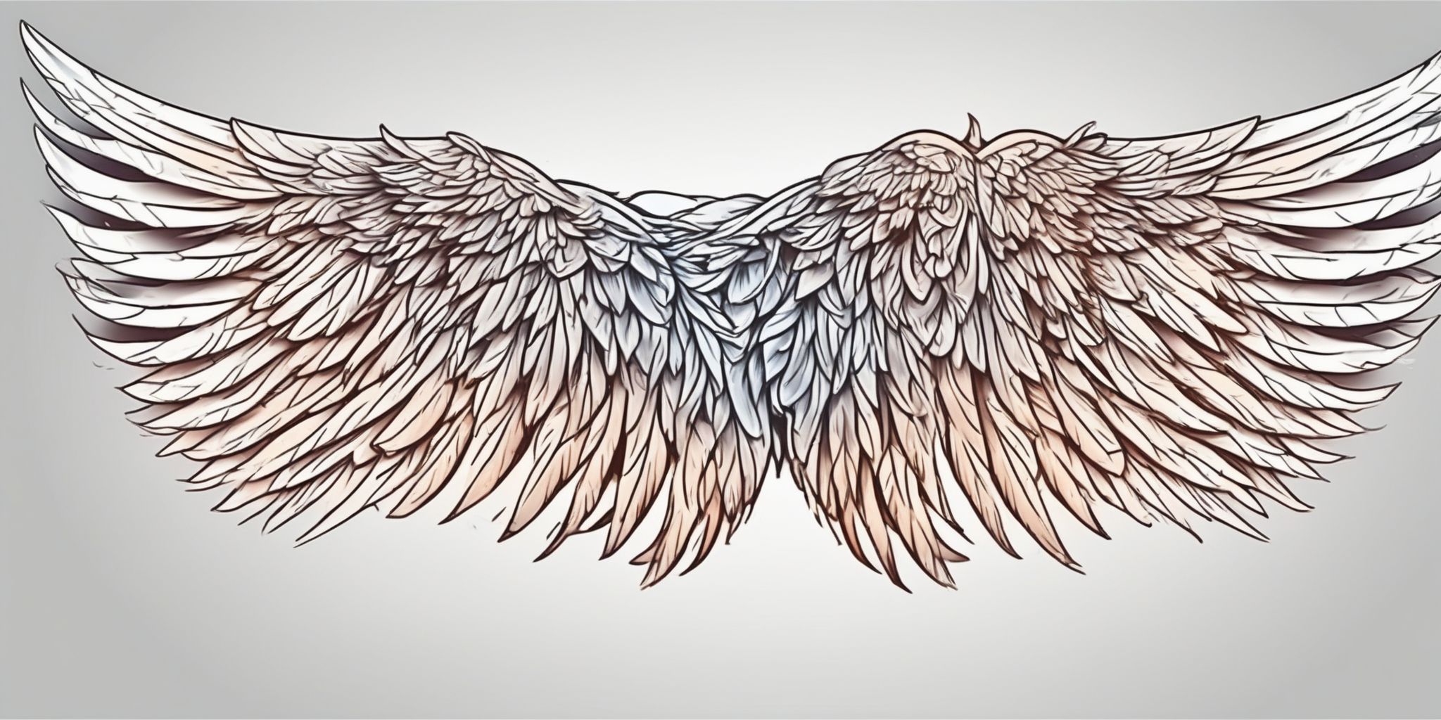 wings in illustration style with gradients and white background