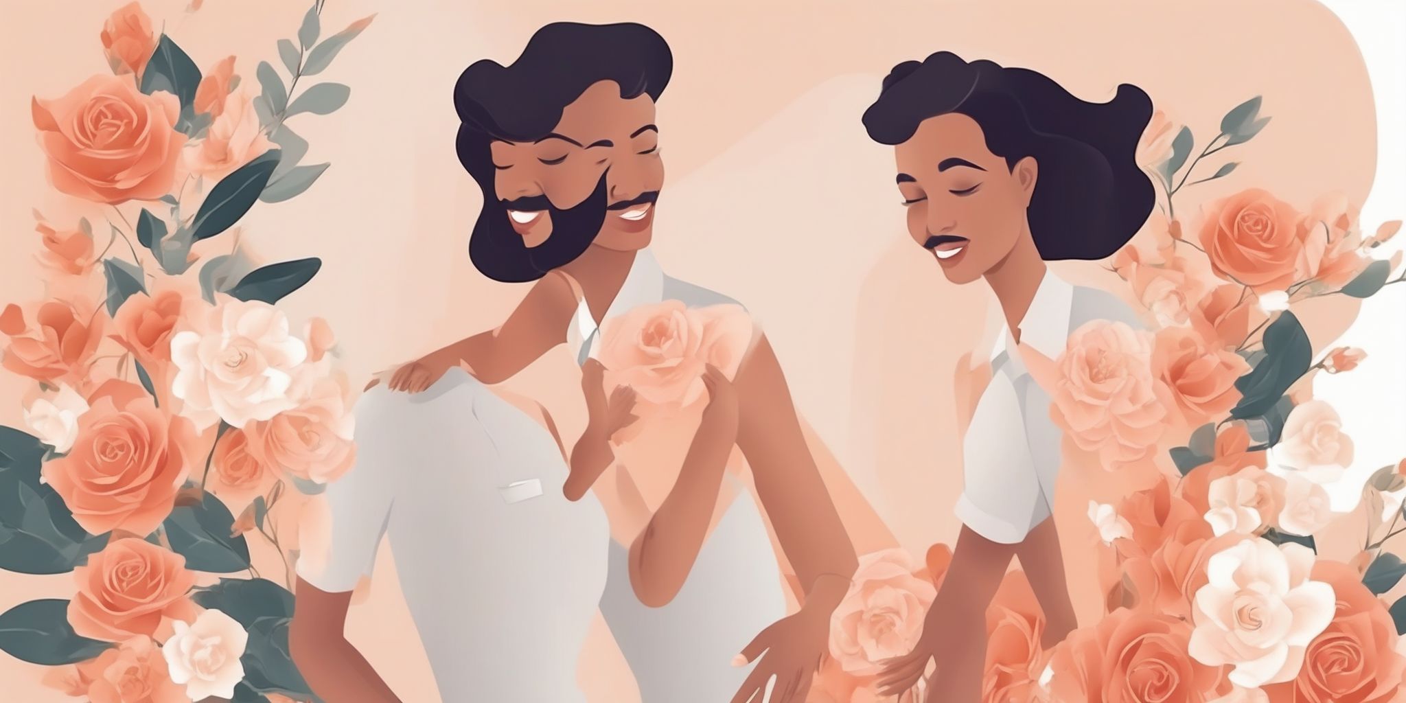 engagement in illustration style with gradients and white background