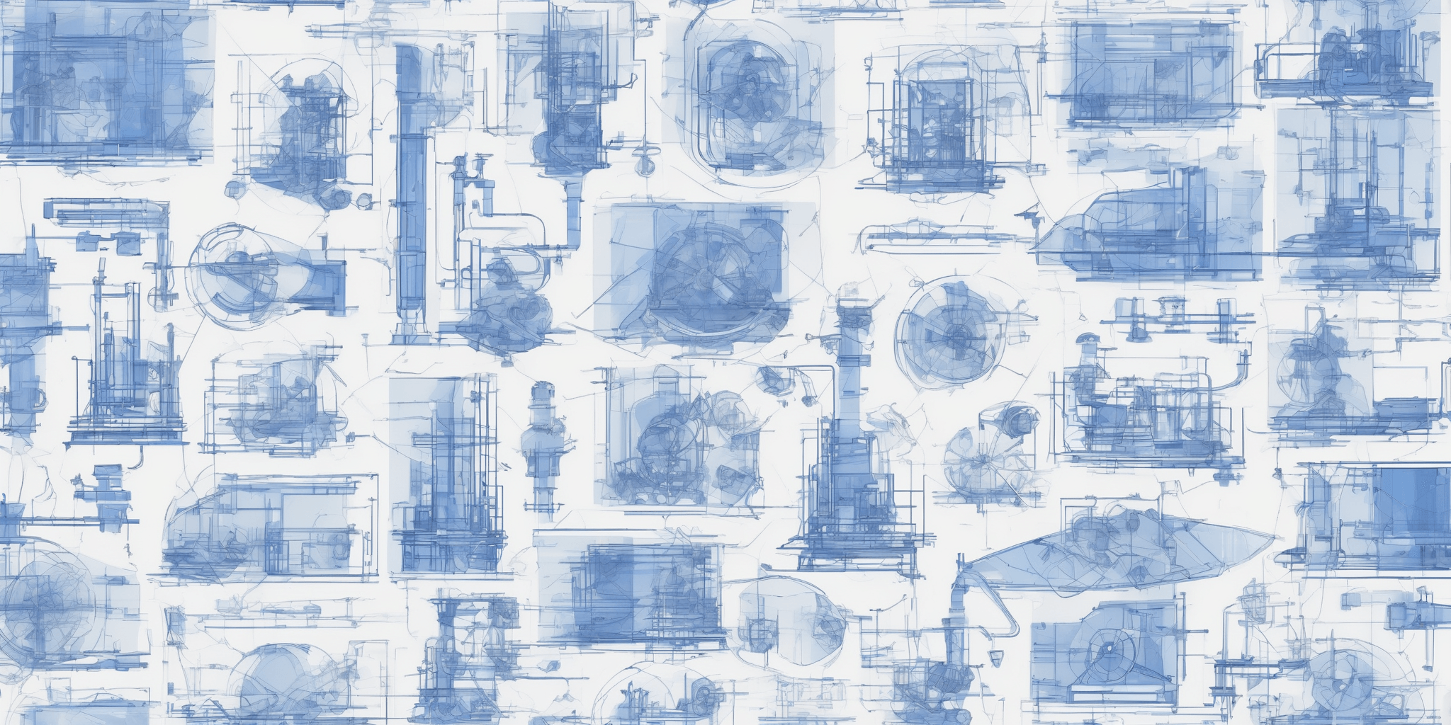 Blueprint in illustration style with gradients and white background