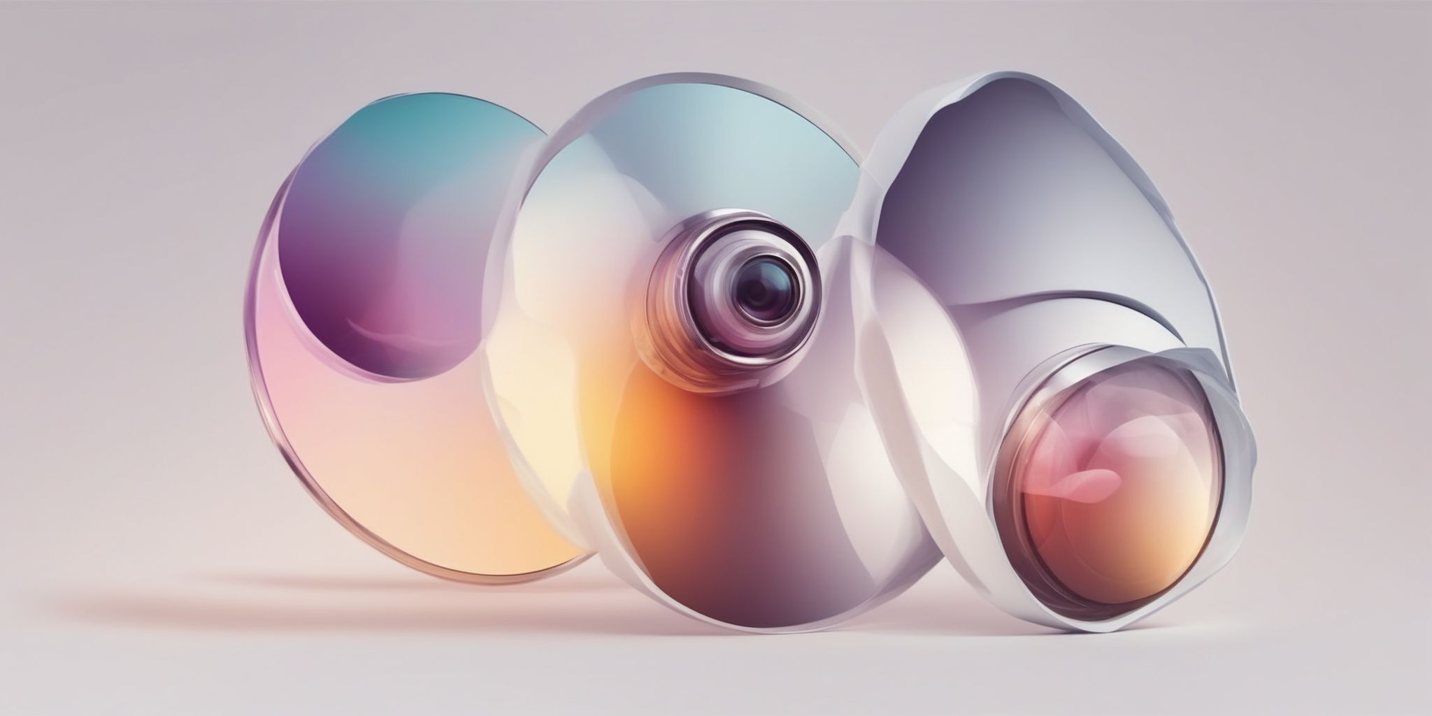 lens in illustration style with gradients and white background