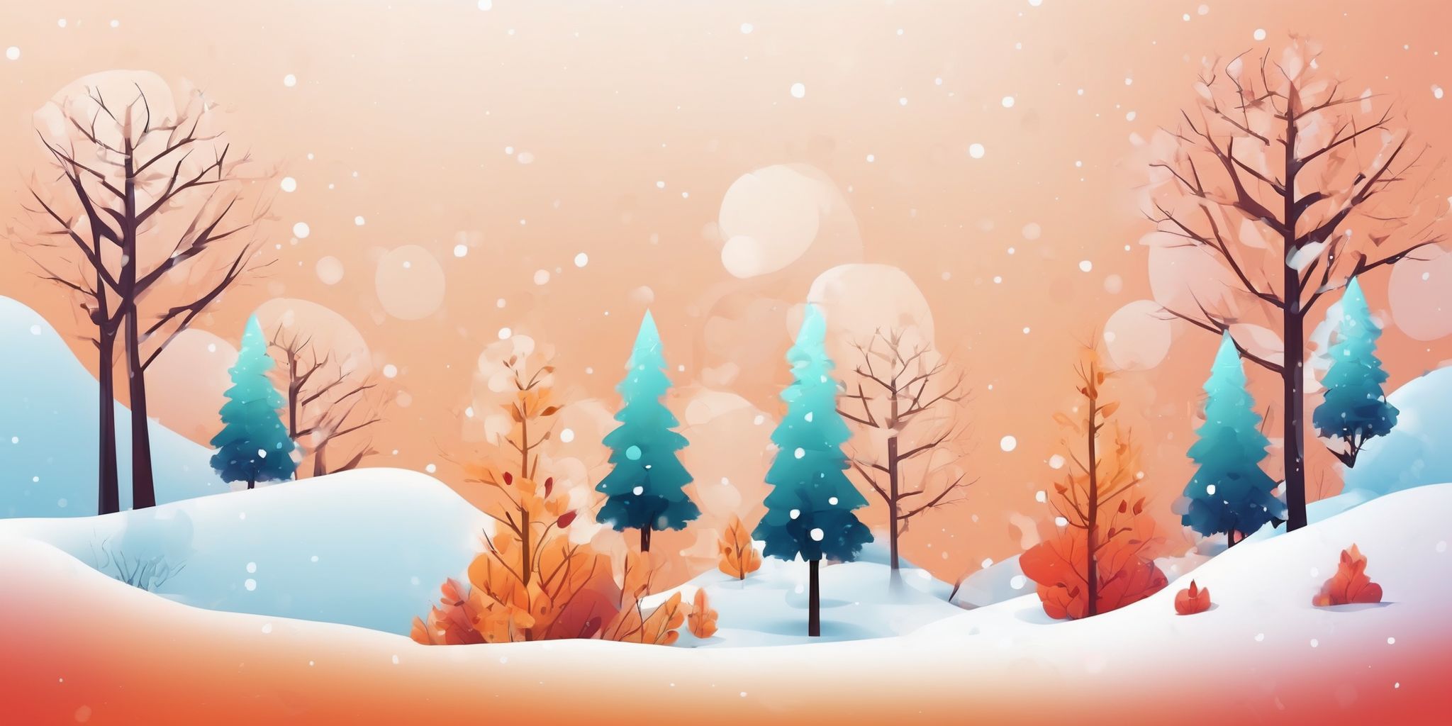 Seasonal promotion in illustration style with gradients and white background