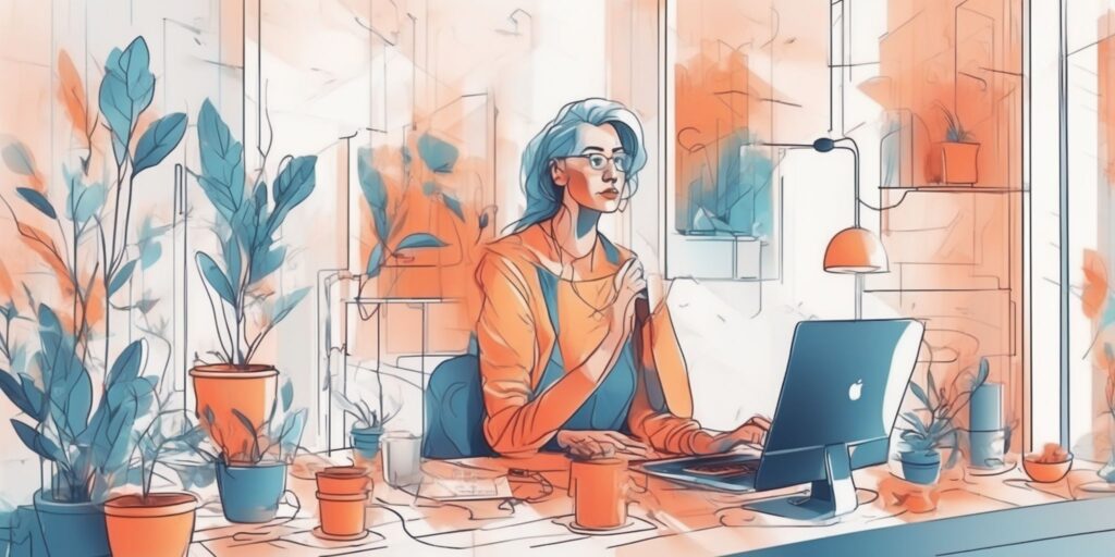 Account in illustration style with gradients and white background
